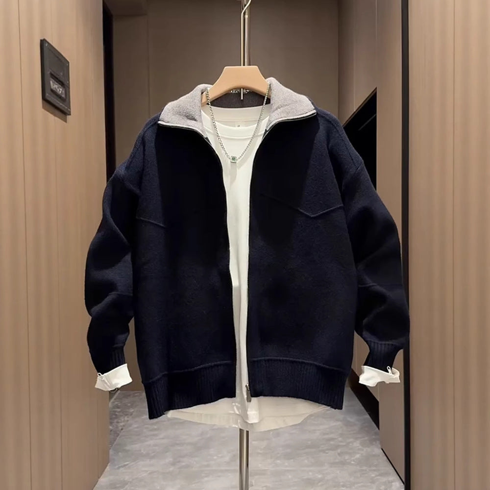 Cardigan en Maille à Col Rabattu Homme