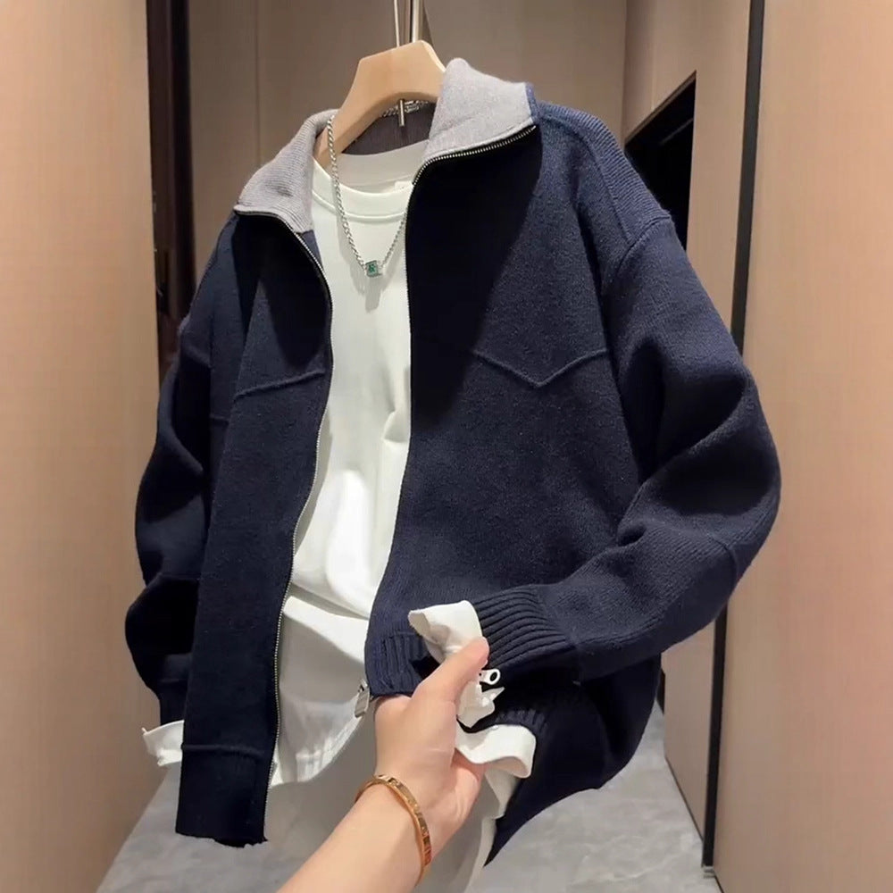 Cardigan en Maille à Col Rabattu Homme