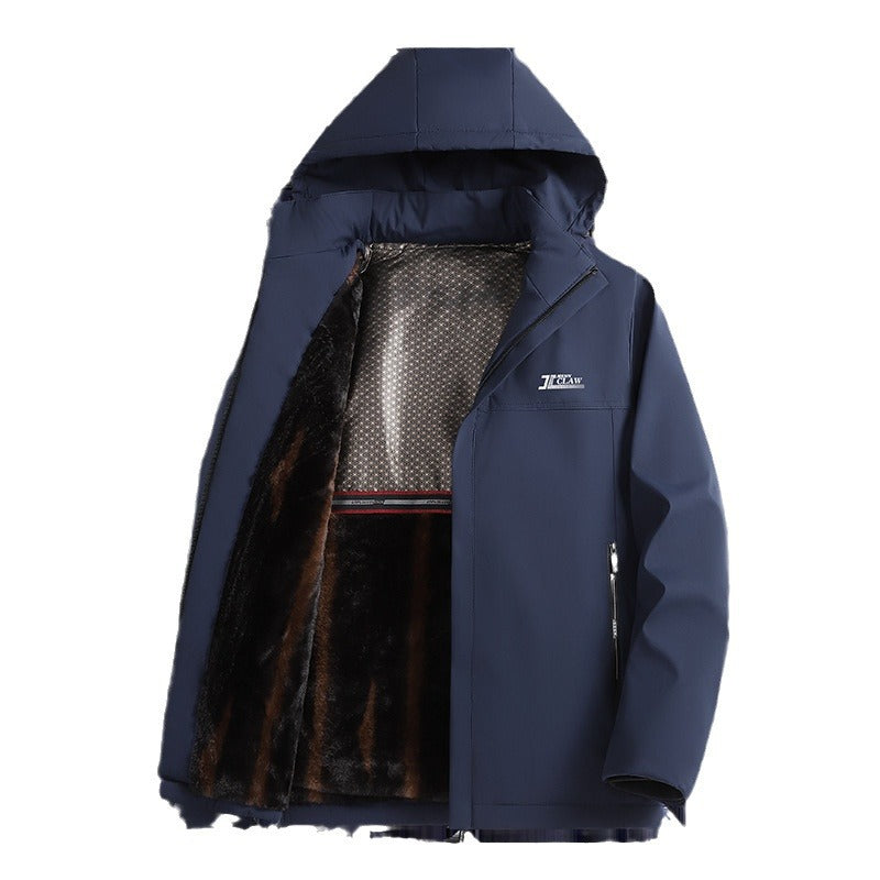 Veste Matelassée Doublée Peluche à Capuche Homme