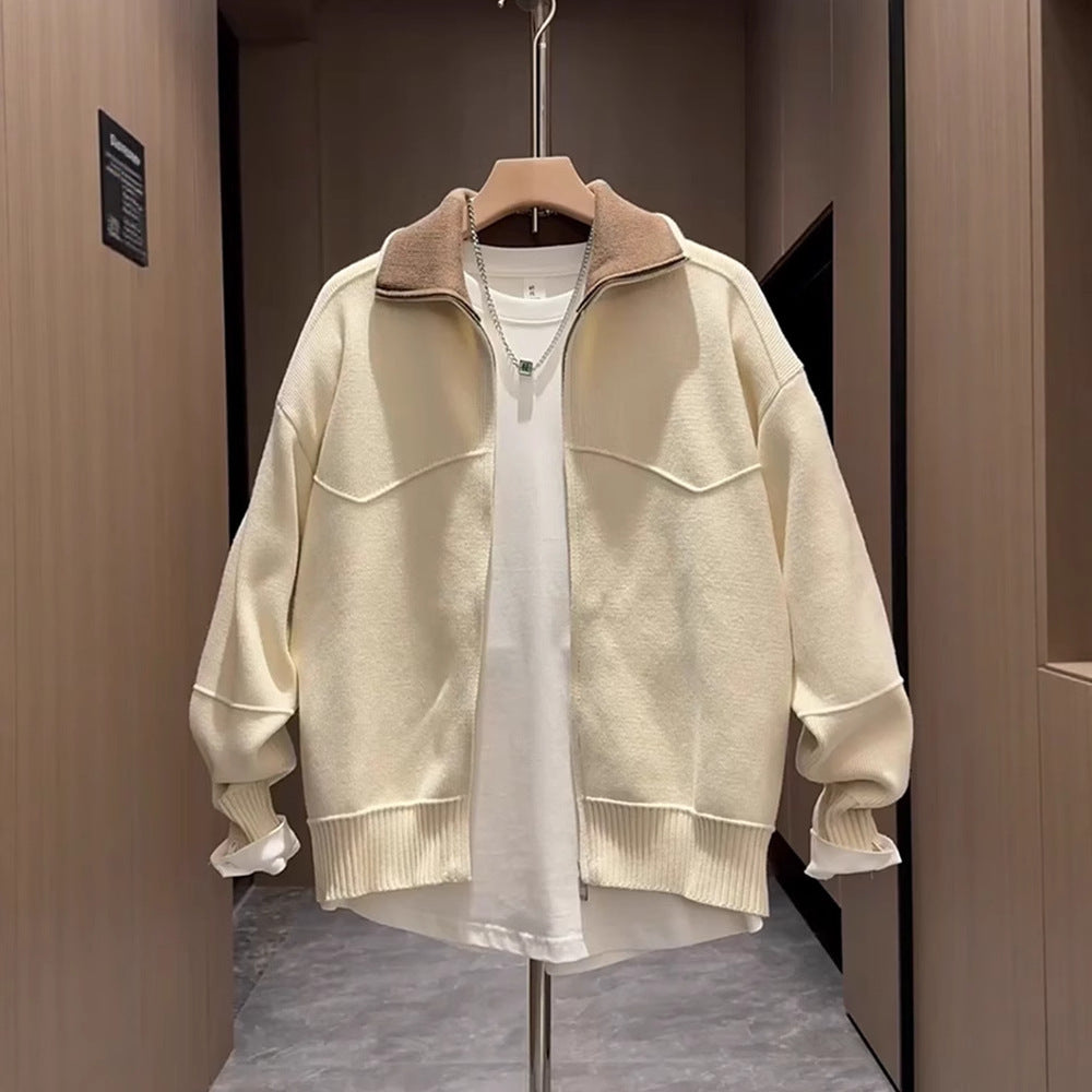 Cardigan en Maille à Col Rabattu Homme