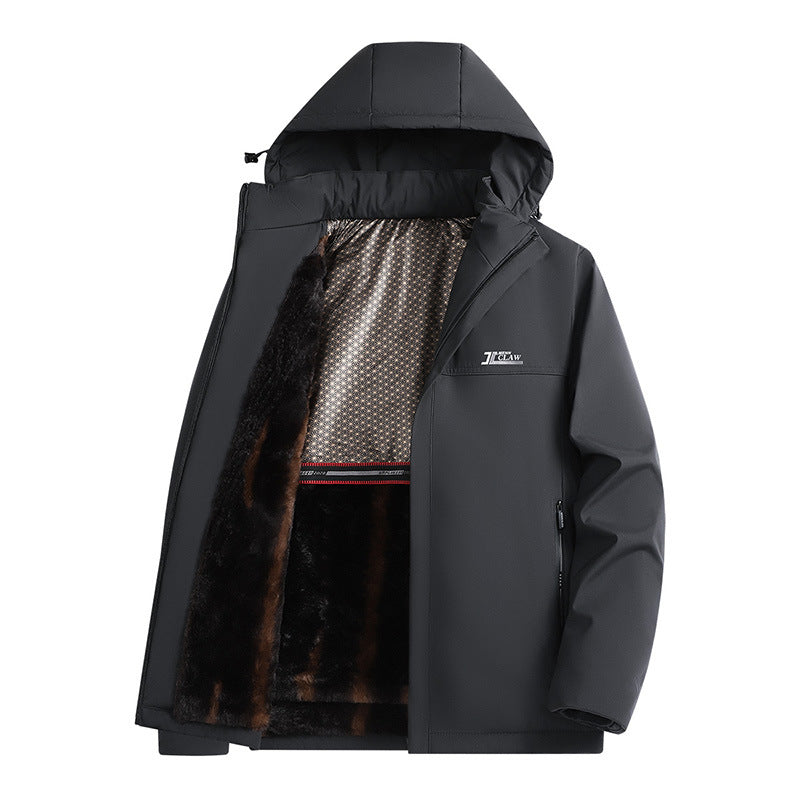 Veste Matelassée Doublée Peluche à Capuche Homme
