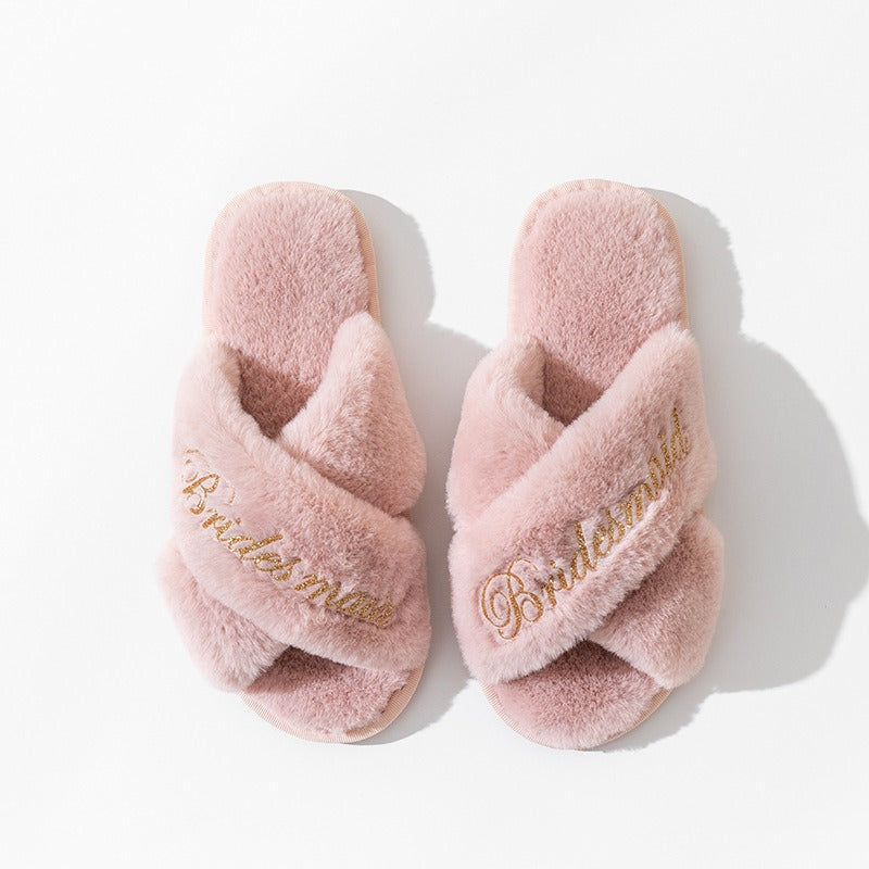 Chaussons Croisés en Fourrure Douce