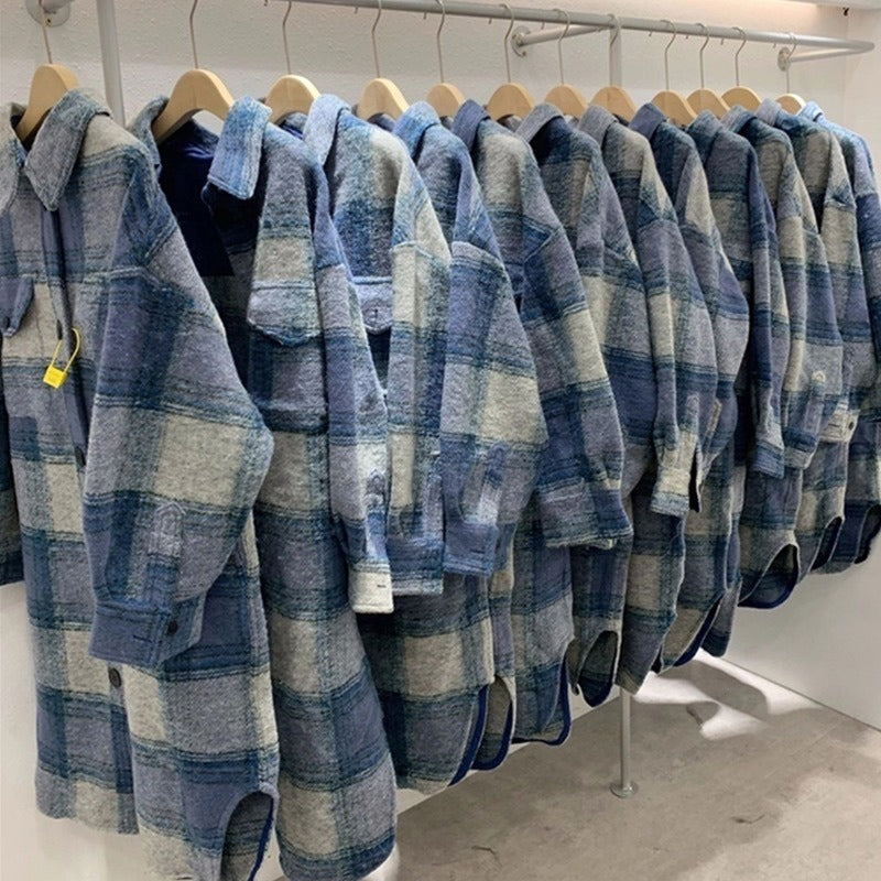 Manteau Long Ample à Carreaux