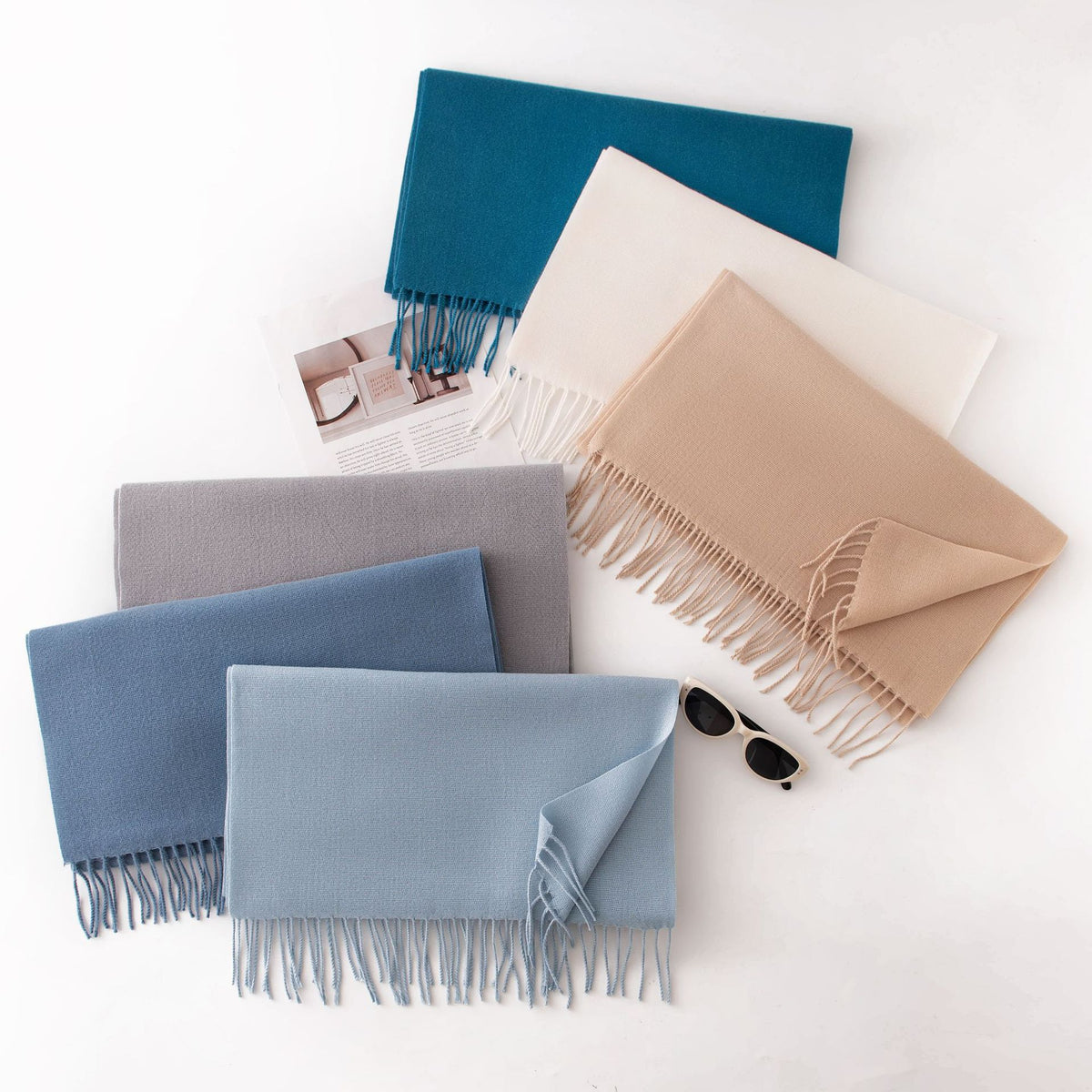 Écharpe Unie Effet Cachemire – 50 Coloris