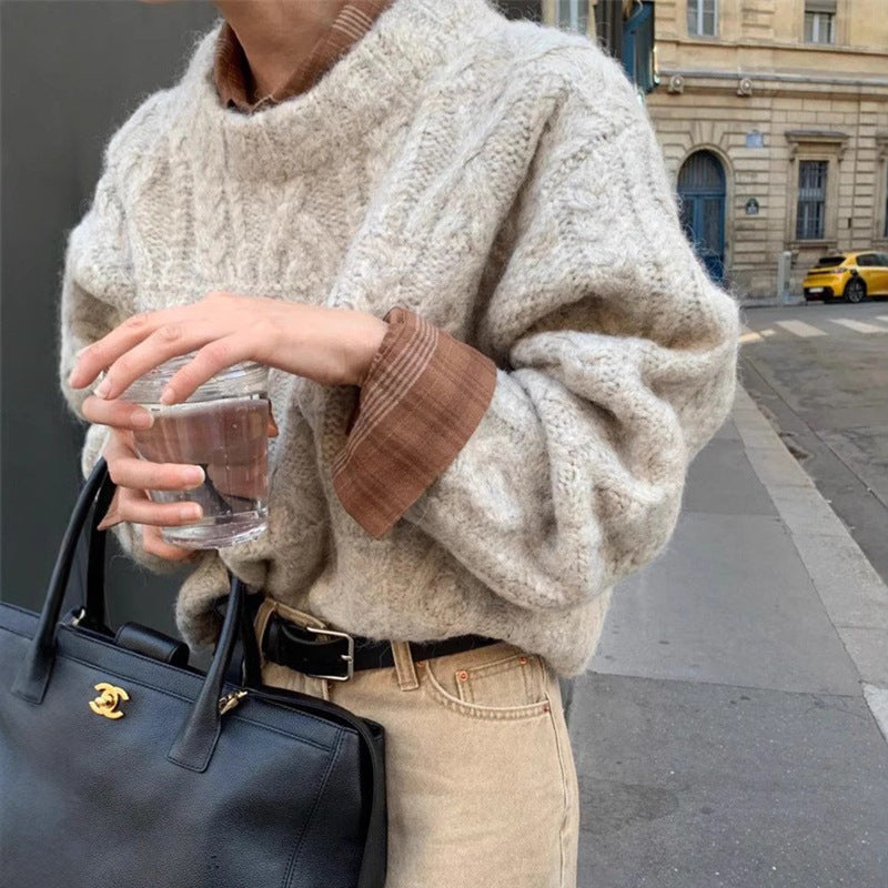 Pull Torsadé Oversize en Grosse Maille