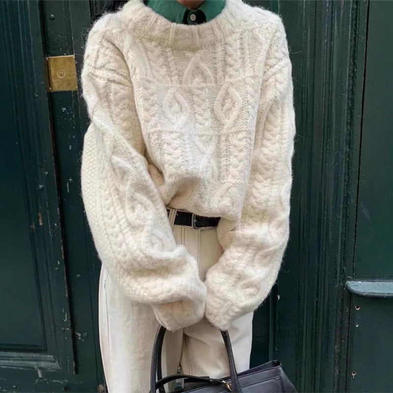 Pull Torsadé Oversize en Grosse Maille