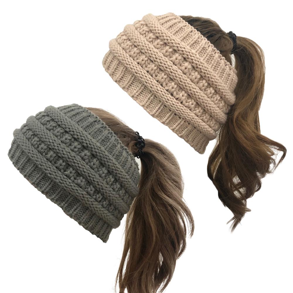 Bonnet Queue-de-Cheval en Maille Extensible Femme