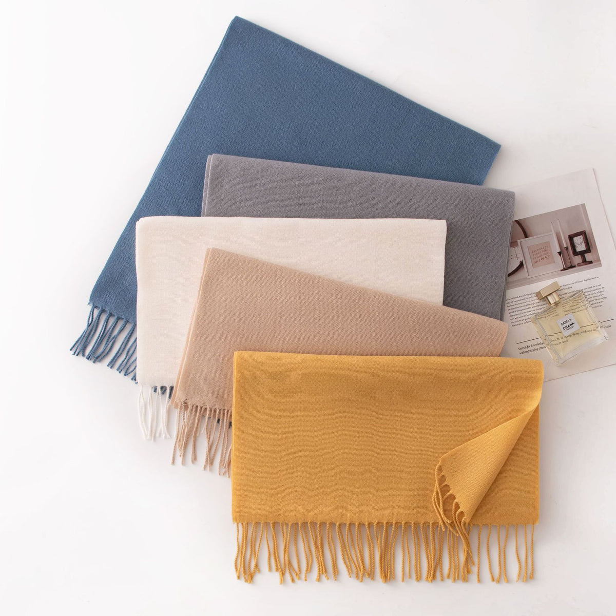 Écharpe Unie Effet Cachemire – 50 Coloris