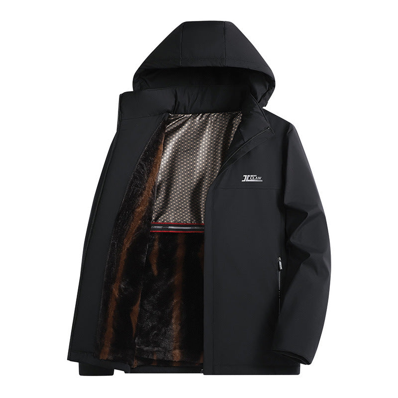 Veste Matelassée Doublée Peluche à Capuche Homme