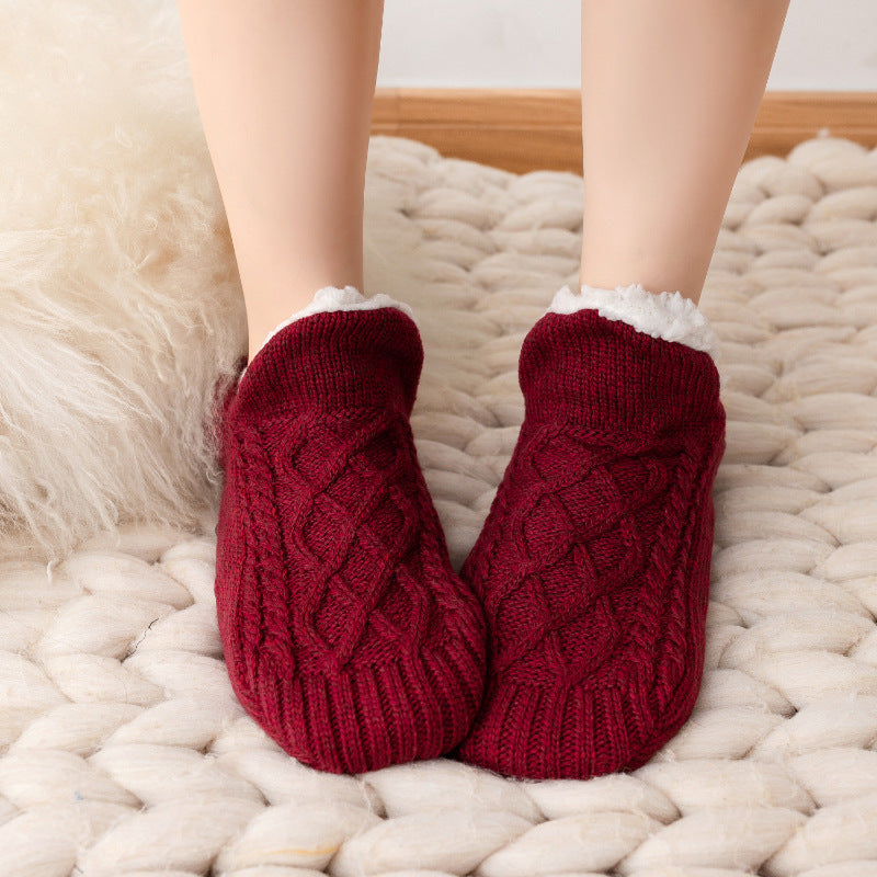 Chaussettes d'Intérieur Polaires Antidérapantes