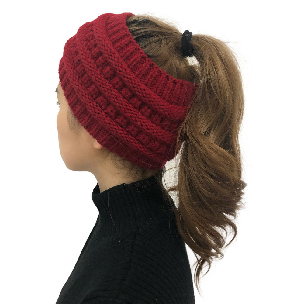 Bonnet Queue-de-Cheval en Maille Extensible Femme