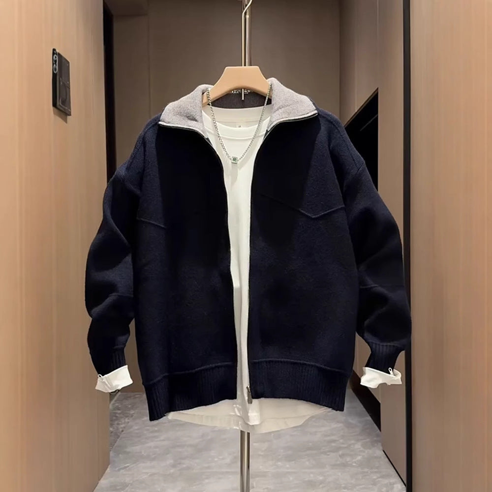 Cardigan en Maille à Col Rabattu Homme