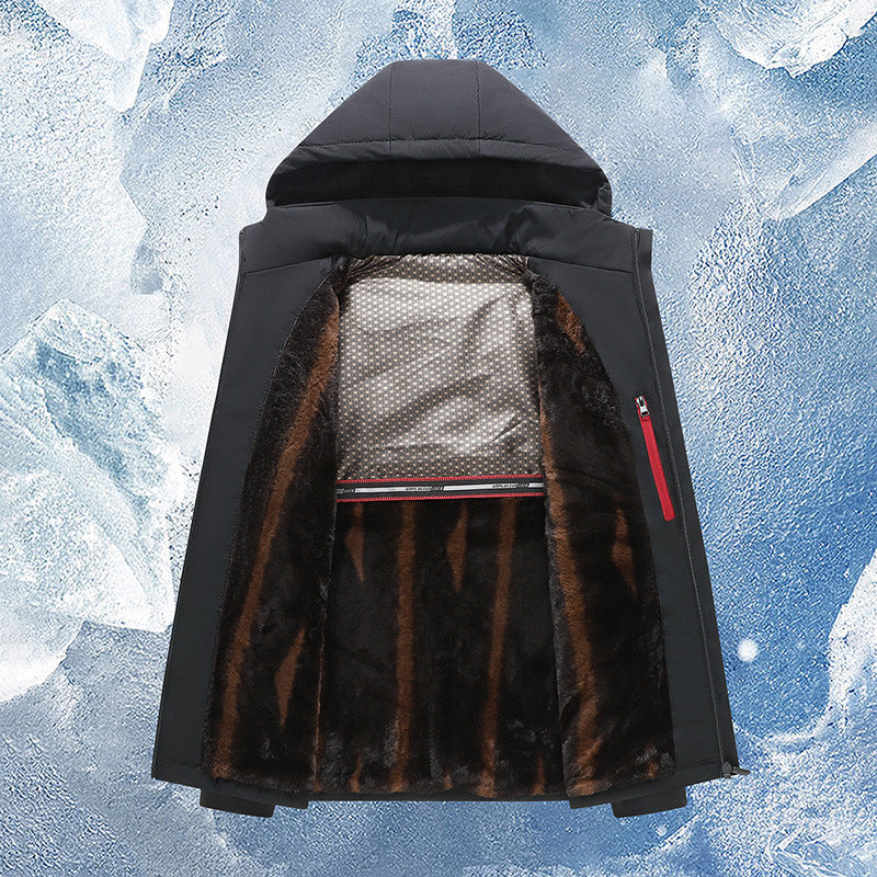 Veste Matelassée Doublée Peluche à Capuche Homme
