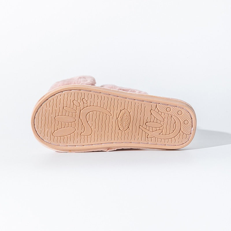 Chaussons Croisés en Fourrure Douce