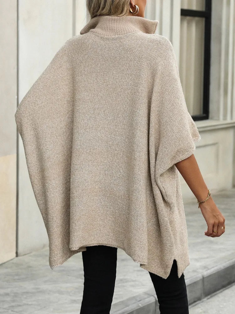 Pull Col Zippé Manches Mi-Longues Fendu