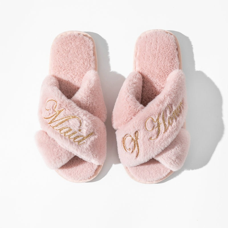 Chaussons Croisés en Fourrure Douce