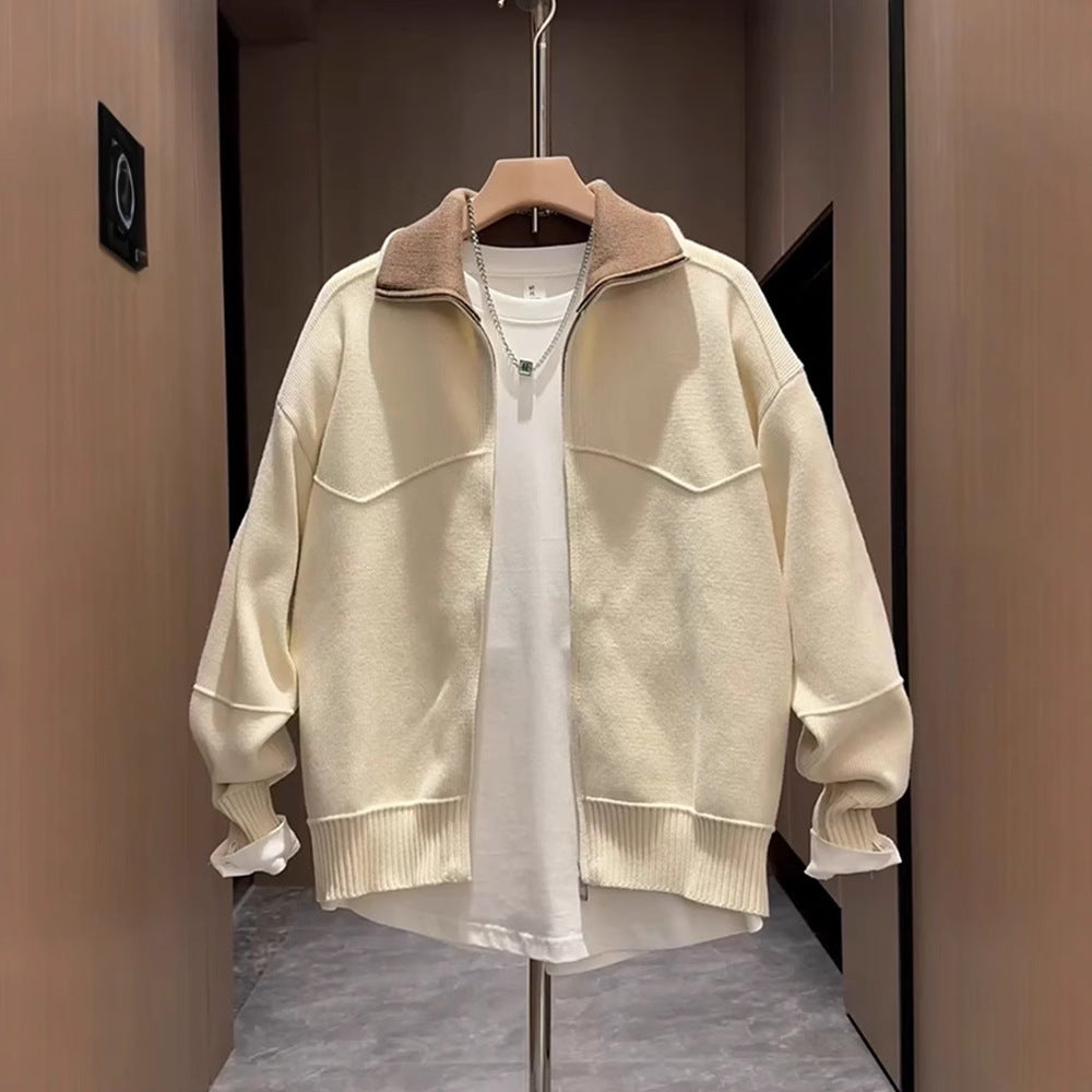 Cardigan en Maille à Col Rabattu Homme