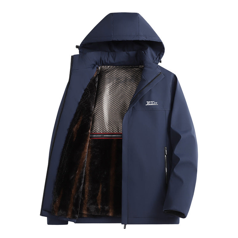 Veste Matelassée Doublée Peluche à Capuche Homme