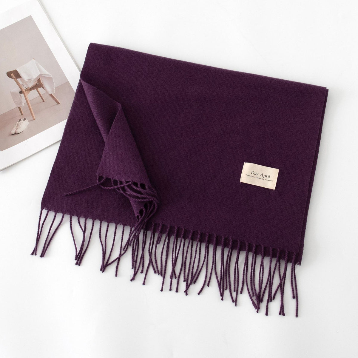 Écharpe Unie Effet Cachemire – 50 Coloris