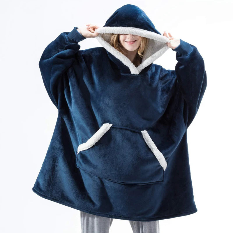Sweat-Plaid à Capuche en Polaire Sherpa