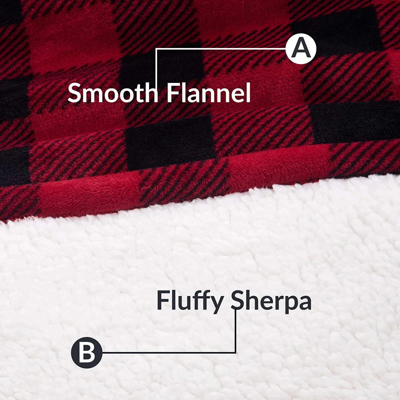 Sweat-Plaid à Capuche en Polaire Sherpa