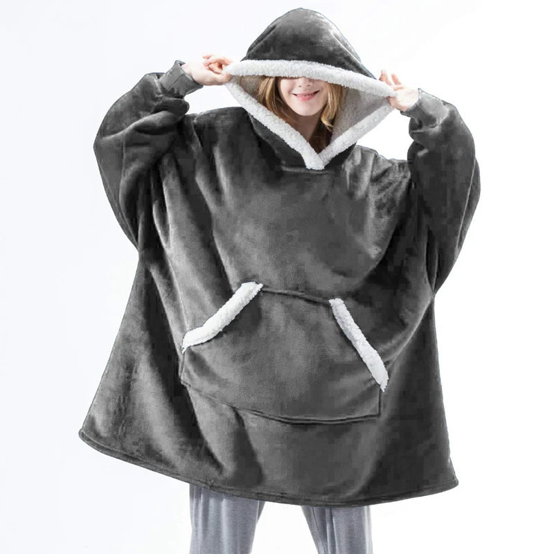 Sweat-Plaid à Capuche en Polaire Sherpa