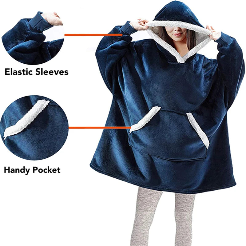 Sweat-Plaid à Capuche en Polaire Sherpa